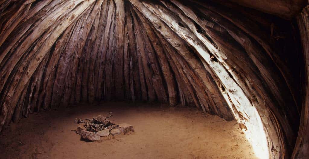 interior of a traditional navajo structure