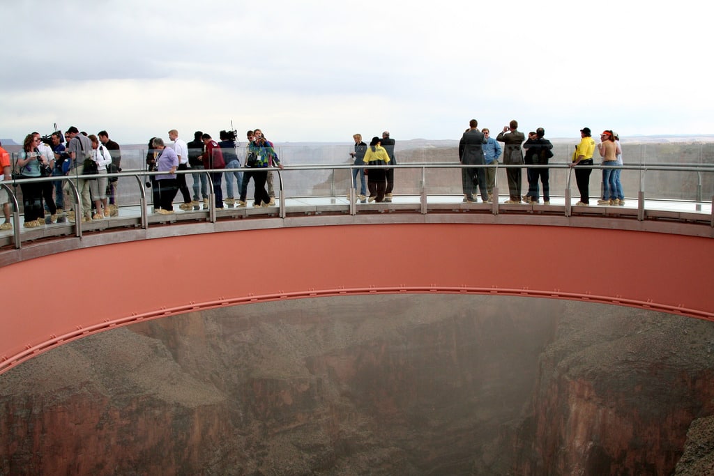 people standing on the grand canyon skywalk