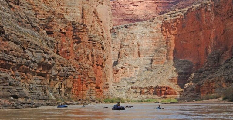 11group of rafts on the colorado river in the grand canyon