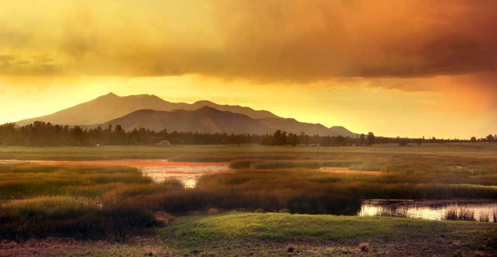 dramatic sunset near flagstaff, az