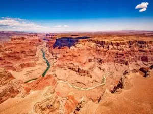 view of the grand canyon with blue sky