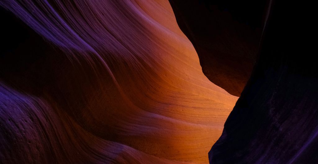 a dramatic shadow in antelope canyon