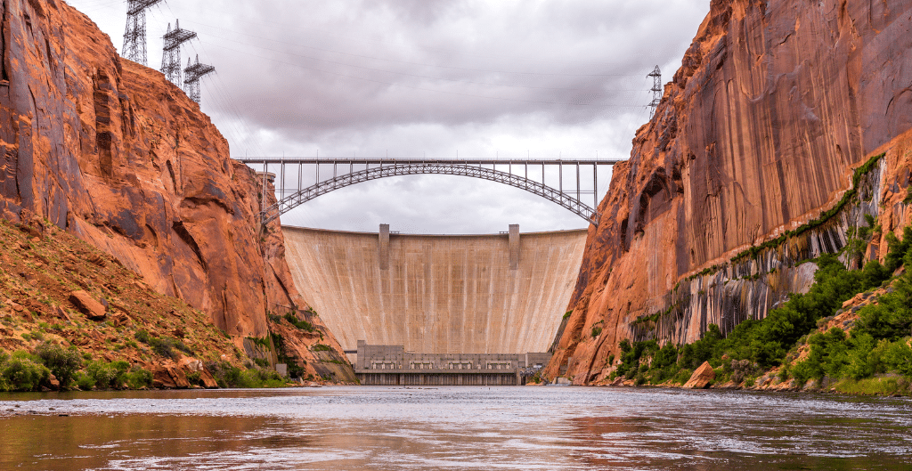 glen canyon dam controls water levels of the colorado river as it flows to lees ferry