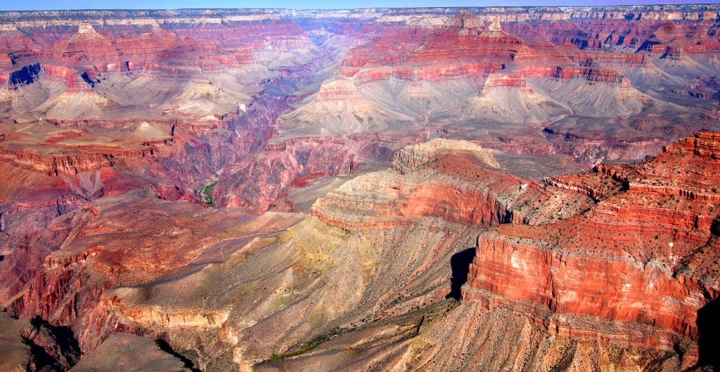 Unique rock formations inside of the grand canyon